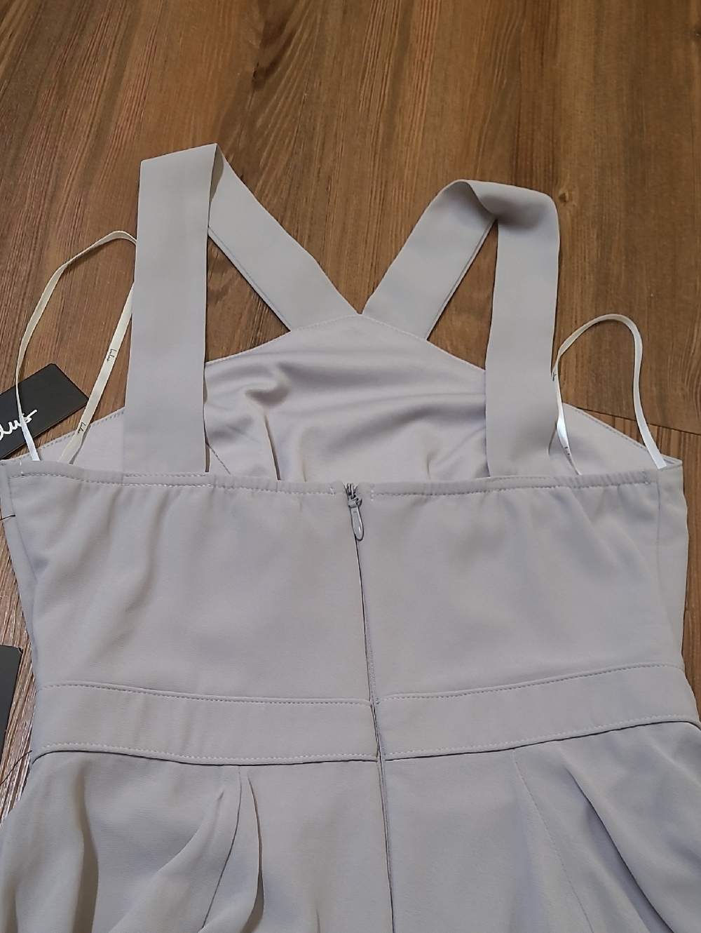 Lulu's Light Gray Cross-Back Fit & Flare Mini Dress - Picture 12 of 12